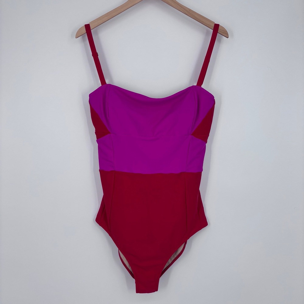 Summersalt One Piece Swimsuit Women 12 Colorblock Pink Red Swim